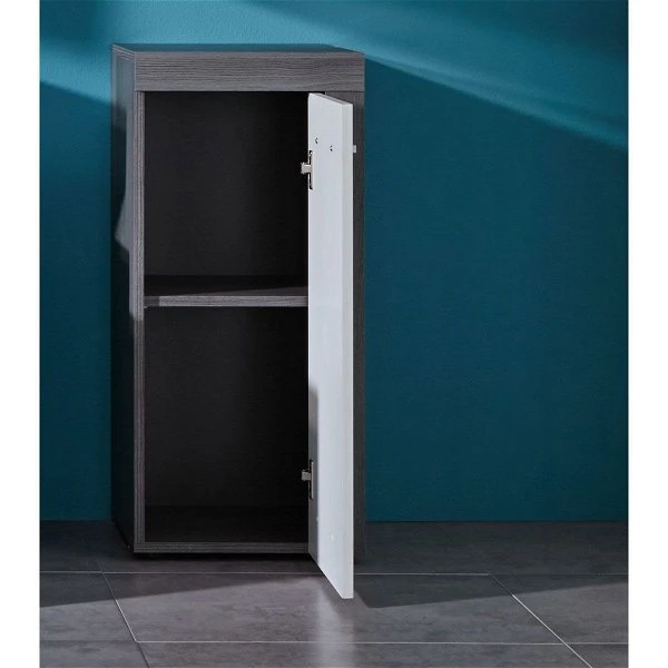 Trendteam Miami Badmöbel-Set 5-teilig Mit Spiegelschrank Beleuchtet | Weiß / Rauchsilber 8 Trendteam Miami Badmöbel-Set 5-teilig Mit Spiegelschrank Beleuchtet | Weiß / Rauchsilber – Bild 6