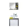 Trendteam Miami Badmöbel-Set 2-teilig Mit Spiegel | Weiß / Rauchsilber 1 Trendteam Miami Badmöbel-Set 2-teilig Mit Spiegel | Weiß / Rauchsilber -Kinder Geschäft miami bd 1259 924 03 frontal mit deko mit becken freisteller