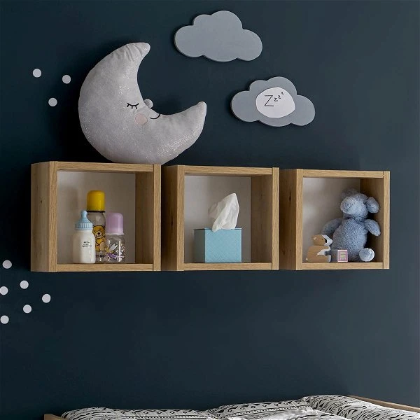 Mäusbacher Micha Hängeregale Dreiteilig Asteiche 3 Mäusbacher Micha Hängeregale Dreiteilig Asteiche