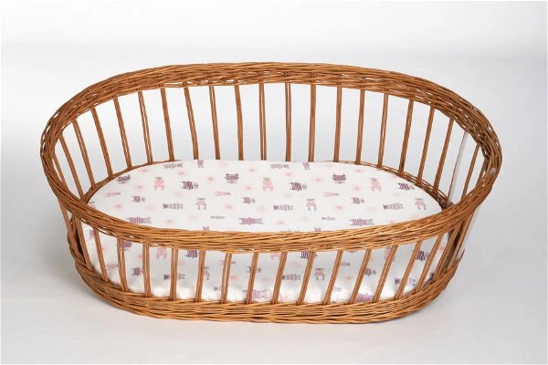 Mionido Stubenwagen Maxi Natur Pyjamabär Flieder Mit Garnierung, Matratze Und Matratzenbezug 5 Mionido Stubenwagen Maxi Natur Pyjamabär Flieder Mit Garnierung, Matratze Und Matratzenbezug – Bild 3