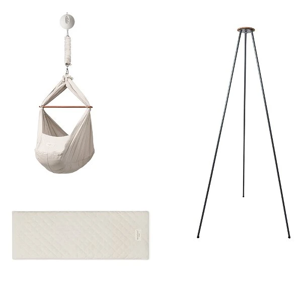 Moonboon Ökologische Federwiegen-Set Nature Mit Motor, Gestell Grau & Kokos-Einleger 7 Moonboon Ökologische Federwiegen-Set Nature Mit Motor, Gestell Grau & Kokos-Einleger – Bild 5