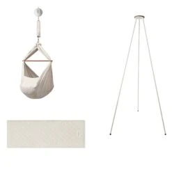 Moonboon Ökologische Federwiegen-Set Nature Mit Motor, Gestell Weiß & Kokos-Einleger 10 Moonboon Ökologische Federwiegen-Set Nature Mit Motor, Gestell Weiß & Kokos-Einleger -Kinder Geschäft moonboon federwiegen set nature weiss