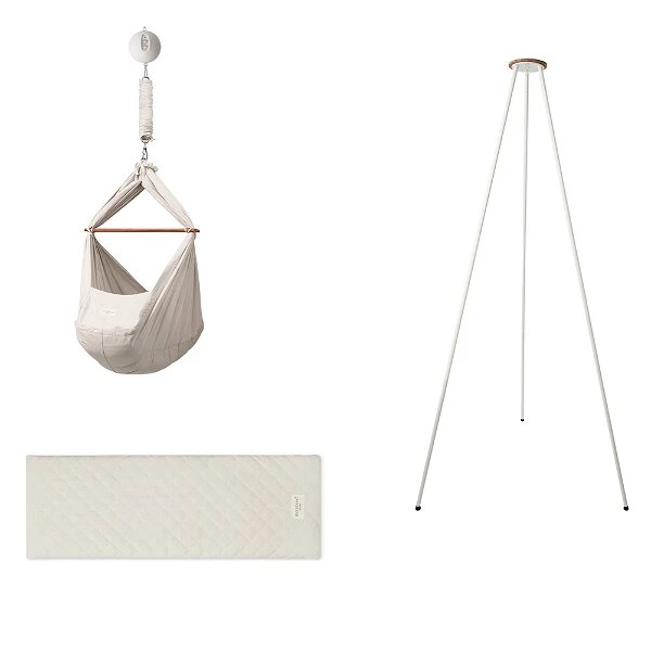 Moonboon Ökologische Federwiegen-Set Nature Mit Motor, Gestell Weiß & Kokos-Einleger 5 Moonboon Ökologische Federwiegen-Set Nature Mit Motor, Gestell Weiß & Kokos-Einleger – Bild 3