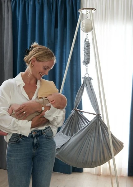 Moonboon Ökologische Federwiegen-Set Ocean Mit Motor, Gestell Weiß & Kokos-Einleger 8 Moonboon Ökologische Federwiegen-Set Ocean Mit Motor, Gestell Weiß & Kokos-Einleger – Bild 6