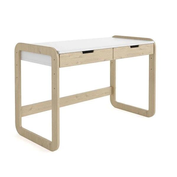 Nature Kid Laslo Schreibtisch Weiß/natur Höhenverstellbar 4 Nature Kid Laslo Schreibtisch Weiß/natur Höhenverstellbar – Bild 2