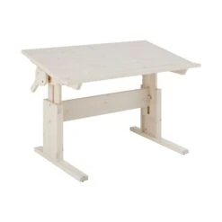LIFETIME Schreibtisch Kiefer Whitewash 30245-01W Neigbar & Höhenverstellbar