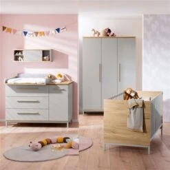 Paidi Benne Kinderzimmer Schrank 3T & WIKO Breit Kieselgrau/Eiche-Montana - Zum Aktionspreis