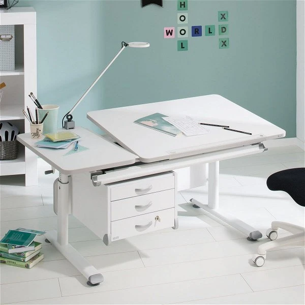 Paidi Diego 130 GT Schreibtisch Kreideweiß 130 X 70 Cm, Platte Geteilt - Gestellfarbe Wählbar 3 Paidi Diego 130 GT Schreibtisch Kreideweiß 130 X 70 Cm, Platte Geteilt - Gestellfarbe Wählbar