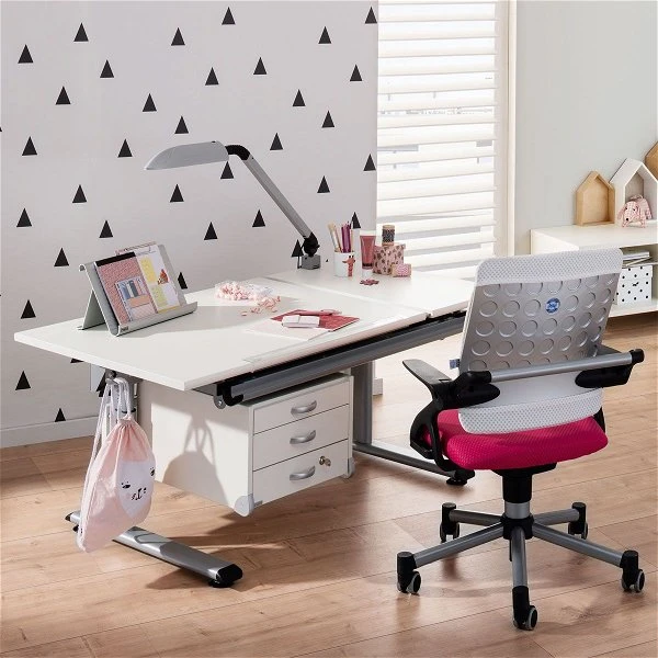 Paidi Marco 2 130 GT Schreibtisch Kreideweiß 130 X 70 Cm, Platte Geteilt - Gestellfarbe Silber 3 Paidi Marco 2 130 GT Schreibtisch Kreideweiß 130 X 70 Cm, Platte Geteilt - Gestellfarbe Silber