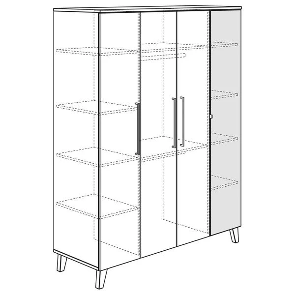 Paidi Oscar Kleiderschrank 4T - 1 Spiegeltür Rechts 3 Paidi Oscar Kleiderschrank 4T - 1 Spiegeltür Rechts