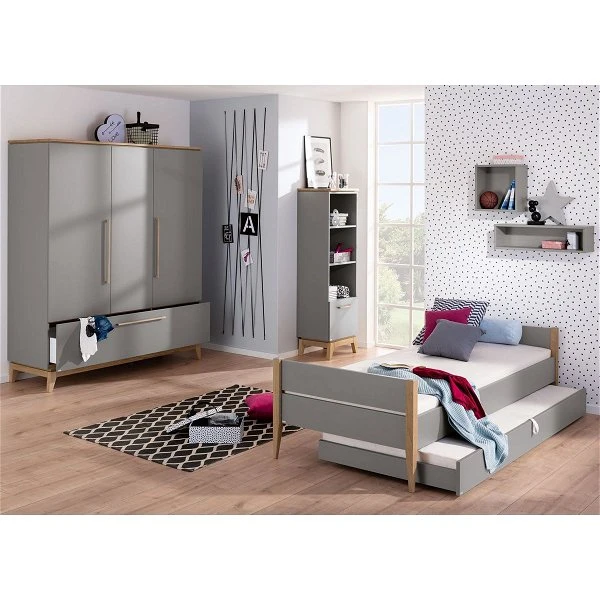 Paidi Sten Jugendzimmer Schiefergrau/Eiche Massiv Mit Schrank 3T 1S - Zum Aktionspreis 3 Paidi Sten Jugendzimmer Schiefergrau/Eiche Massiv Mit Schrank 3T 1S - Zum Aktionspreis