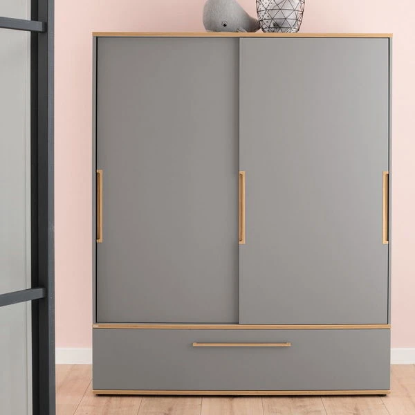 Paidi Sten Jugendzimmer Schiefergrau/Eiche Massiv Mit Breitem Schiebetürenschrank, Zum Aktionspreis 6 Paidi Sten Jugendzimmer Schiefergrau/Eiche Massiv Mit Breitem Schiebetürenschrank, Zum Aktionspreis – Bild 4