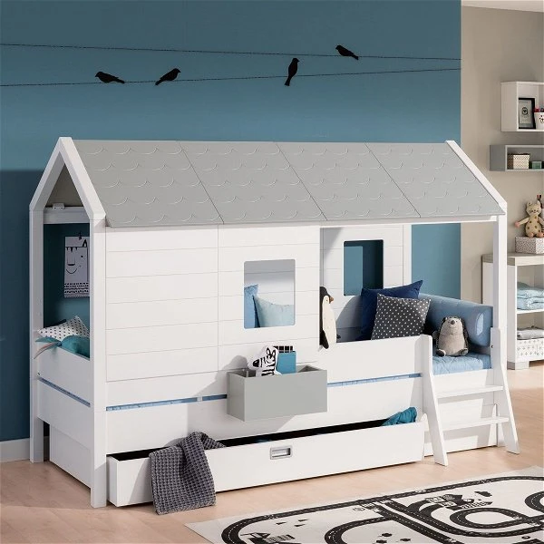 Paidi Tiny House Liege Kreideweiß 90x200 Cm 3 Paidi Tiny House Liege Kreideweiß 90x200 Cm