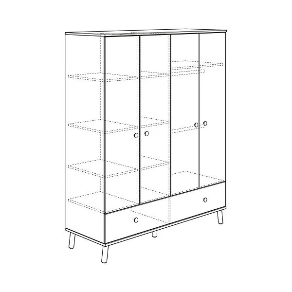 Paidi Ylvie Kleiderschrank 4 Türen 1 Schubkasten Schubkasten Natur - Aktionspreis 4 Paidi Ylvie Kleiderschrank 4 Türen 1 Schubkasten Schubkasten Natur - Aktionspreis – Bild 2