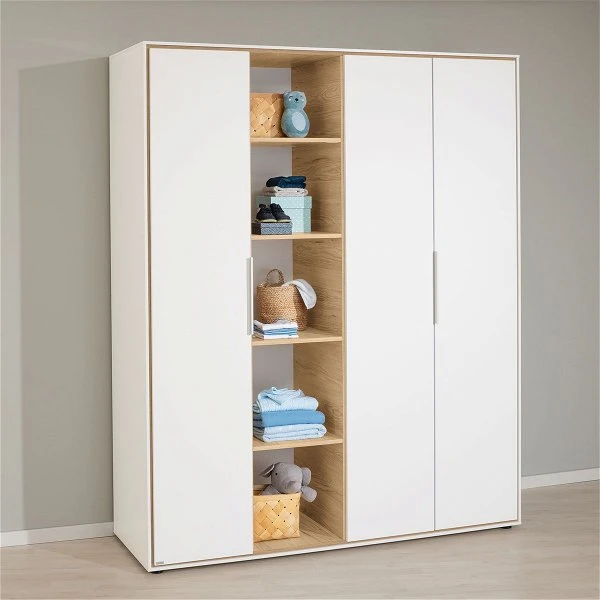 Paidi Lieven Kleiderschrank 3T Offen, Breit Kreideweiß/Eiche-Montana 4 Paidi Lieven Kleiderschrank 3T Offen, Breit Kreideweiß/Eiche-Montana – Bild 2