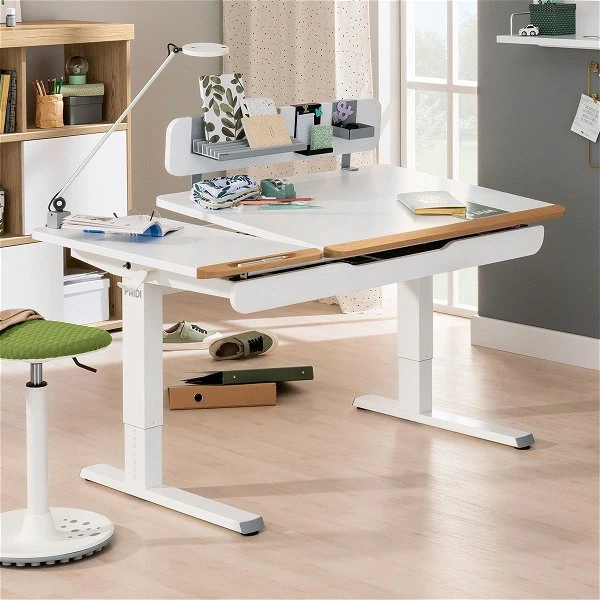 Paidi Teenio 130 GT Schreibtisch Kreideweiß / Eiche Massiv 130 X 75 Cm 5 Paidi Teenio 130 GT Schreibtisch Kreideweiß / Eiche Massiv 130 X 75 Cm – Bild 3