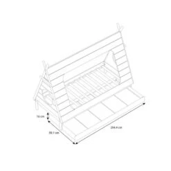 Nature Kid Ponca Tipibett Grau (ohne Bettschublade) Liegefläche 90 X 200 Cm 9 Nature Kid Ponca Tipibett Grau (ohne Bettschublade) Liegefläche 90 X 200 Cm -Kinder Geschäft ponca tipi bett mit schubkasten sketch 2