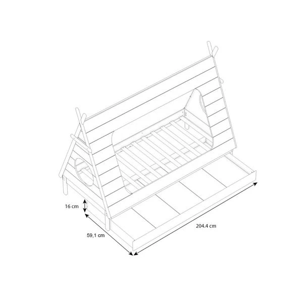 Nature Kid Ponca Tipibett Grau (ohne Bettschublade) Liegefläche 90 X 200 Cm 6 Nature Kid Ponca Tipibett Grau (ohne Bettschublade) Liegefläche 90 X 200 Cm – Bild 4