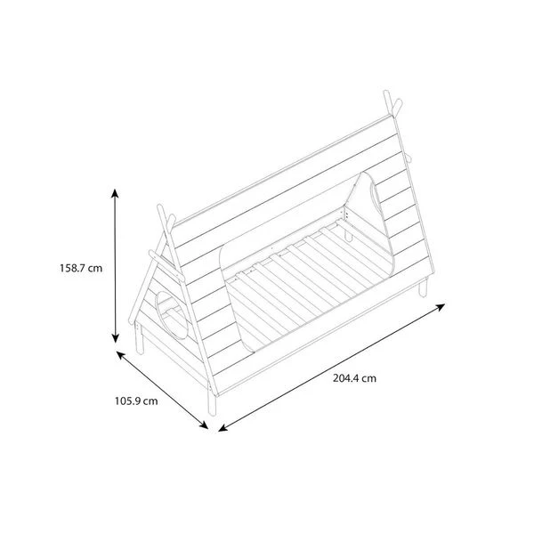 Nature Kid Ponca Tipibett Grau (ohne Bettschublade) Liegefläche 90 X 200 Cm 5 Nature Kid Ponca Tipibett Grau (ohne Bettschublade) Liegefläche 90 X 200 Cm – Bild 3