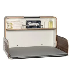 Timkid QuattroQ Wandwickeltisch Anthrazit Nussbaum Inklusive Wickelmatte | Elegant Horizontal Design -Kinder Geschäft quattroq offen nussbaum 7
