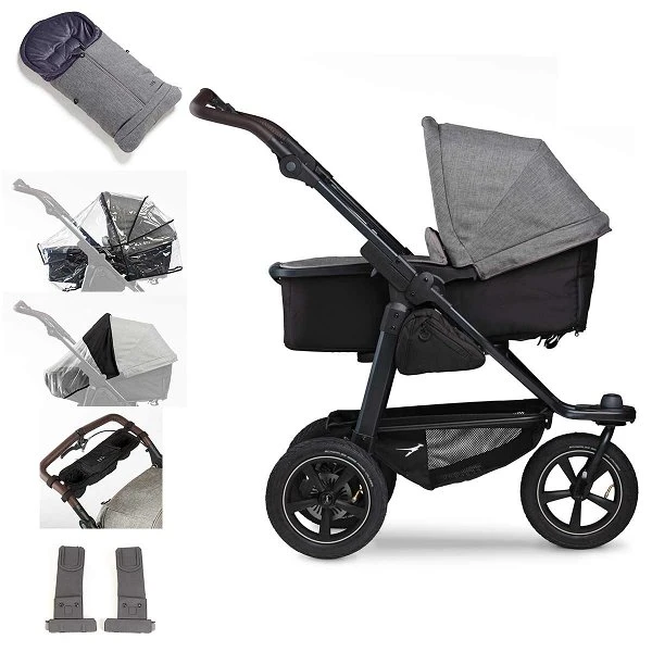 Tfk Mono 2 Kombi Kinderwagen Premium Grau Luftrad-Set Bundle Mit Cupholder 3 Tfk Mono 2 Kombi Kinderwagen Premium Grau Luftrad-Set Bundle Mit Cupholder