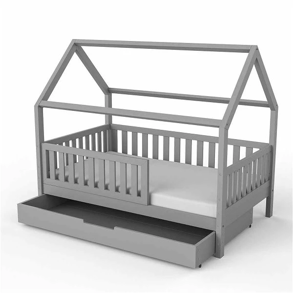 Nature Kid Lilly Hausbett Kiefer Grau Lackiert Liegefläche 90 X 160 Cm 4 Nature Kid Lilly Hausbett Kiefer Grau Lackiert Liegefläche 90 X 160 Cm – Bild 2