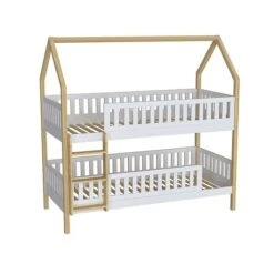 Nature Kid Lilly Etagenbett Kiefer Weiß / Natur Liegefläche 90 X 200 Cm