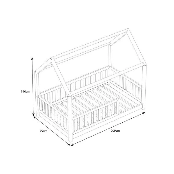 Nature Kid Sara Hüttenbett Weiß Mit Giebel Mit Rundsprossen 6 Nature Kid Sara Hüttenbett Weiß Mit Giebel Mit Rundsprossen – Bild 4