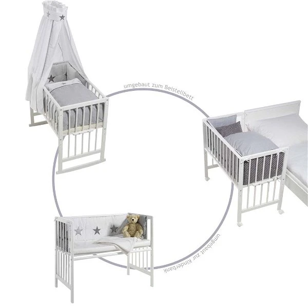 Schardt Multifunktionswiege 5 In 1 Buche Massiv Weiß Lackiert Mit Textiler Ausstattung Big Stars Beige 5 Schardt Multifunktionswiege 5 In 1 Buche Massiv Weiß Lackiert Mit Textiler Ausstattung Big Stars Beige – Bild 3