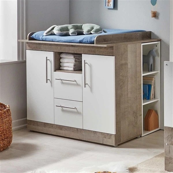 Arthur Berndt Selina Wickelkommode Weiß Weiß Mit Platimum Eiche Dekor 3 Arthur Berndt Selina Wickelkommode Weiß Weiß Mit Platimum Eiche Dekor