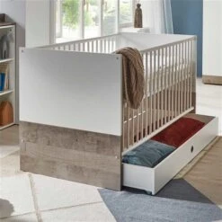 Arthur Berndt Selina Kinderbett 70x140 Cm Weiß Mit Platinum Eiche Dekor