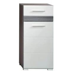 Trendteam Set-One Bad Kommode Weiß / Rauchsilber