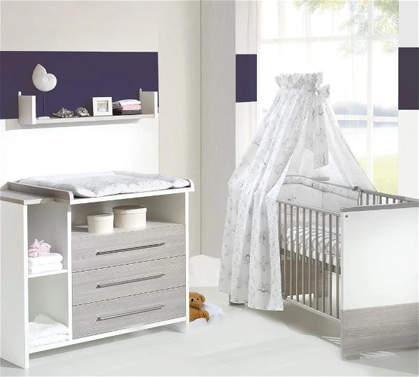 Schardt Eco Silber Sparset Inkl. Umbauseiten Kinderbett & Wickelkommode - Pinie Silber/weiß 3 Schardt Eco Silber Sparset Inkl. Umbauseiten Kinderbett & Wickelkommode - Pinie Silber/weiß