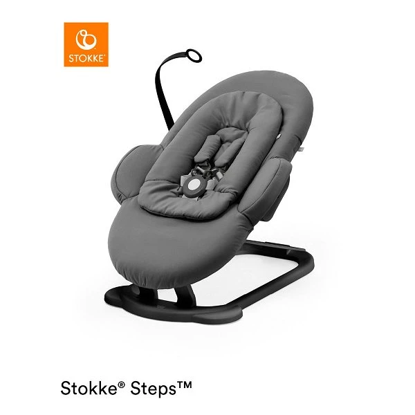 Stokke® Steps™ Bouncer Herringbone Grey Gestell Schwarz 3 Stokke® Steps™ Bouncer Herringbone Grey Gestell Schwarz