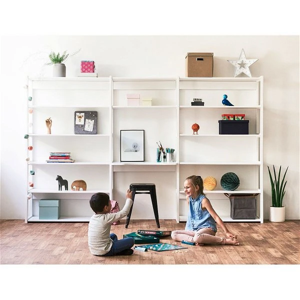 Hoppekids Storey Regal 3-teilig Weiß 3x80 Cm, 12 Böden, 1 Tisch 80 Cm 4 Hoppekids Storey Regal 3-teilig Weiß 3x80 Cm, 12 Böden, 1 Tisch 80 Cm – Bild 2
