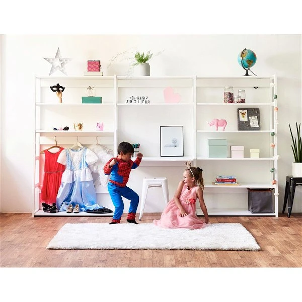 Hoppekids Storey Regal 3-teilig Weiß 3x100 Cm, 12 Böden, 1 Tisch 100 Cm 3 Hoppekids Storey Regal 3-teilig Weiß 3x100 Cm, 12 Böden, 1 Tisch 100 Cm