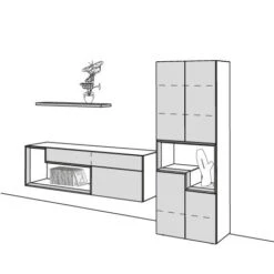 Hülsta Tetrim Wohnwand 1 - Lack-Ausführung Vitrine, Sideboard & Wandbord 9 Hülsta Tetrim Wohnwand 1 - Lack-Ausführung Vitrine, Sideboard & Wandbord -Kinder Geschäft tetrim 1 strich sp