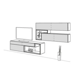 Hülsta Tetrim Wohnwand 2 - Lack-Ausführung Lowboard & Hängeelement 9 Hülsta Tetrim Wohnwand 2 - Lack-Ausführung Lowboard & Hängeelement -Kinder Geschäft tetrim 2 strich sp
