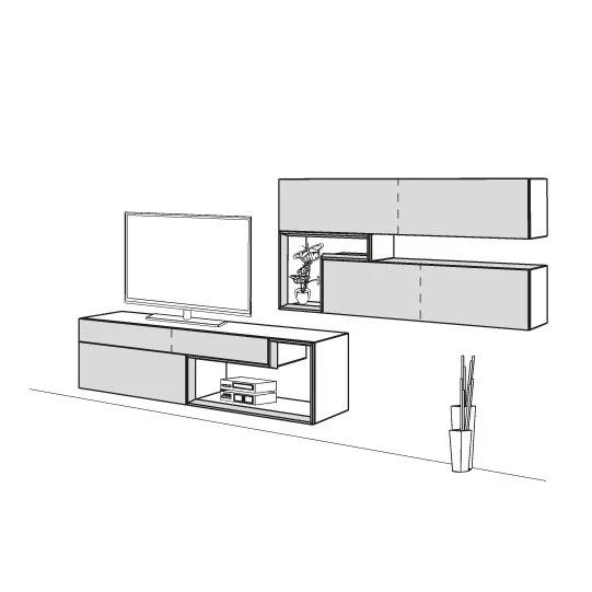 Hülsta Tetrim Wohnwand 2 - Lack-Ausführung Lowboard & Hängeelement 5 Hülsta Tetrim Wohnwand 2 - Lack-Ausführung Lowboard & Hängeelement – Bild 3