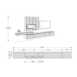 Hülsta Tetrim Wohnwand 4 - Lack-Ausführung Lowboard & Hängeelement 9 Hülsta Tetrim Wohnwand 4 - Lack-Ausführung Lowboard & Hängeelement -Kinder Geschäft tetrim 4 strich