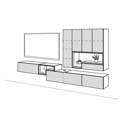 Hülsta Tetrim Wohnwand 5 - Lack-Ausführung Lowboards & Hängeelement 5 Hülsta Tetrim Wohnwand 5 - Lack-Ausführung Lowboards & Hängeelement – Bild 3