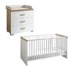 Transland Hilja Sparset Eiche-Bordeaux/kreideweiß Babybett 70x140 Cm & Wickelkommode 2 Transland Hilja Sparset Eiche-Bordeaux/kreideweiß Babybett 70x140 Cm & Wickelkommode -Kinder Geschäft transland hilja sparset 1