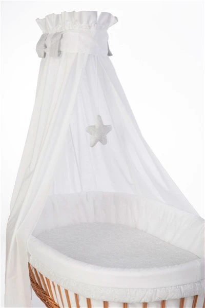 Mionido Stubenwagen Lisa Natur Paisley Hellgrau Mit Garnierung, Matratze Und Matratzenbezug 4 Mionido Stubenwagen Lisa Natur Paisley Hellgrau Mit Garnierung, Matratze Und Matratzenbezug – Bild 2