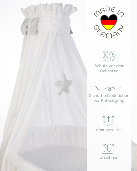 Mionido Stubenwagen Lisa Natur Paisley Hellgrau Mit Garnierung, Matratze Und Matratzenbezug 15 Mionido Stubenwagen Lisa Natur Paisley Hellgrau Mit Garnierung, Matratze Und Matratzenbezug – Bild 13