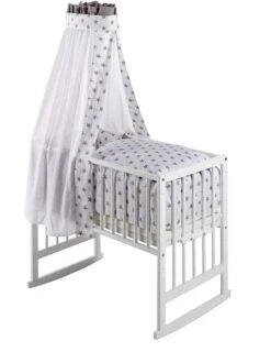 Schardt Multifunktionswiege 5 In 1 Buche Massiv Weiß Lackiert Mit Textiler Ausstattung Big Stars Beige 6 Schardt Multifunktionswiege 5 In 1 Buche Massiv Weiß Lackiert Mit Textiler Ausstattung Big Stars Beige -Kinder Geschäft wiegenset big stars beige 3