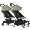 BABYZEN™ YOYO² Doppelbuggy Olive Gestell White -Kinder Geschäft yoyo connect yoyo 2 3 4 twin 6 white frame olive web