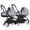 BABYZEN™ YOYO² Zwillingskinderwagen Stone Gestell Black