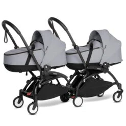 BABYZEN™ YOYO² Zwillingskinderwagen Stone Gestell Black