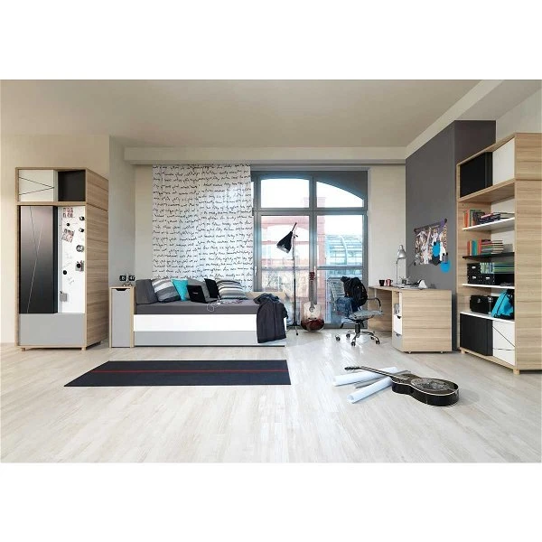 VOX Evolve Jugendzimmer 2türig Oak/white Black/grey 3 VOX Evolve Jugendzimmer 2türig Oak/white Black/grey