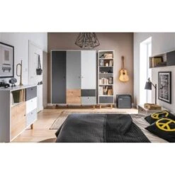 VOX Concept Jugendzimmer 3türig Oak White/grey/graphite